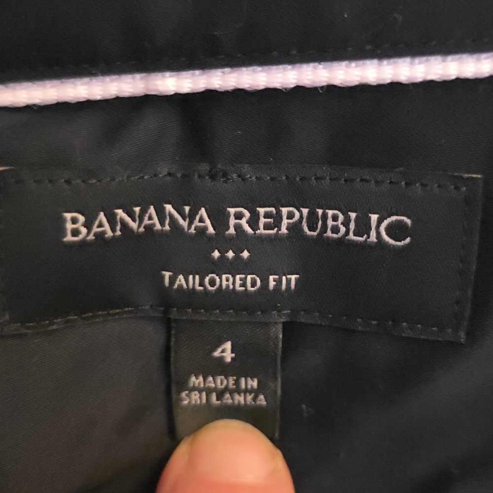 NWOT Banana Republic Tailored Black Long-Sleeve Cotton Dress Shirt Sz 4 - Picture 6 of 6